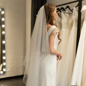 Double Tier Veil - Ivory, 30/45"